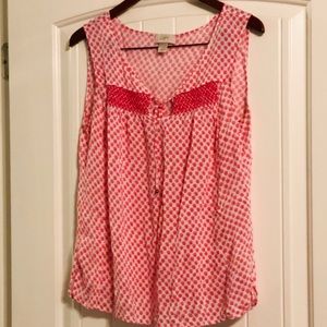 Patterned Loft top: size medium